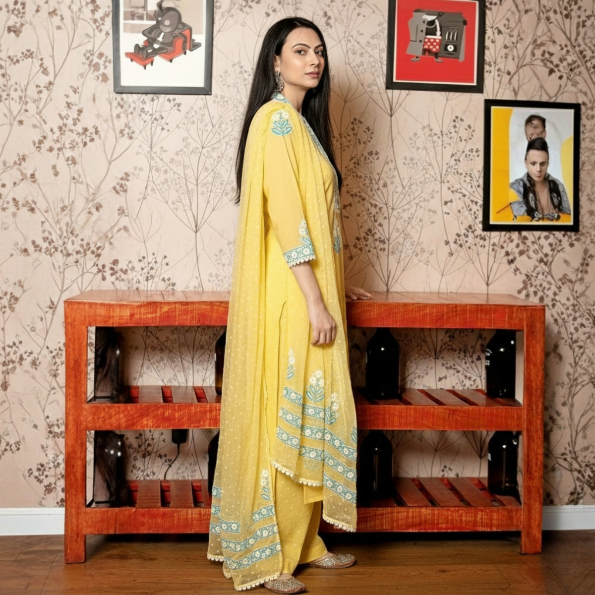 Pack of 2 Premium Cotton Kurtis with Pant & Dupatta – Casual Ethnic | C-06