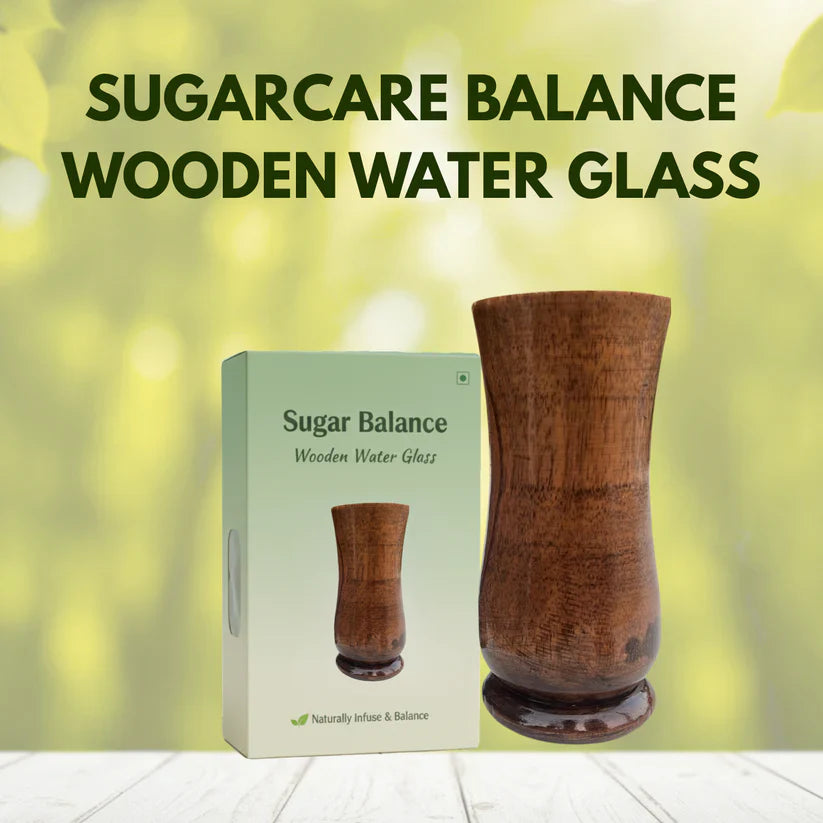 Vijaysar Glass Wooden Tumbler for Diabetes Control BUY 1 GET 2