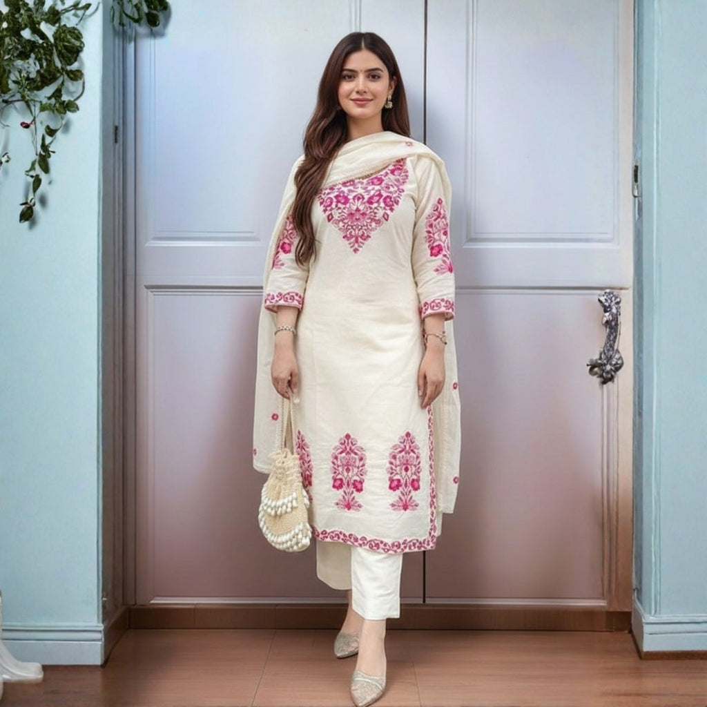 Pack of 2 Premium Cotton Kurtis with Pant & Dupatta – Casual Ethnic | C-09