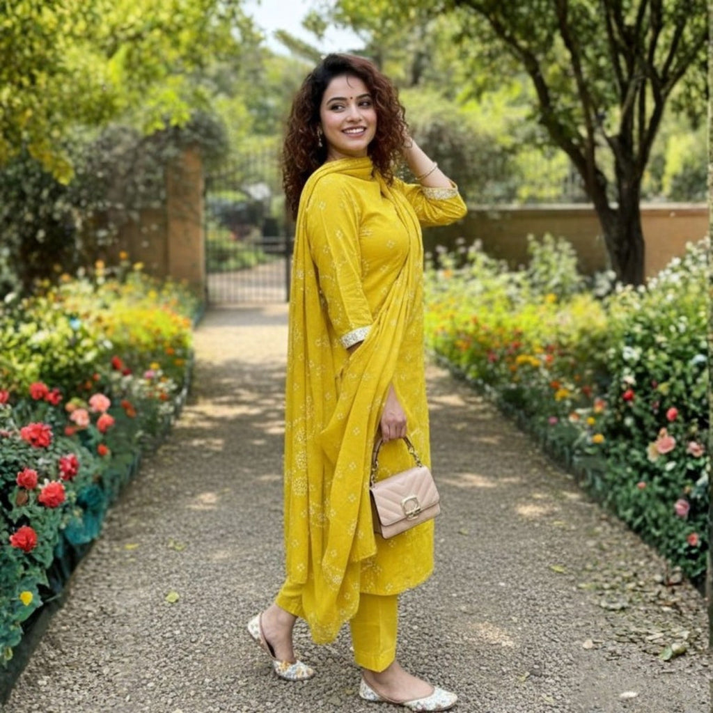 Pack of 2 Premium Cotton Kurtis with Pant & Dupatta – Casual Ethnic | C-04