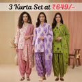 Pack Of 3 Farshi Salwar Kurta Set With Dupatta ( CKD_08)
