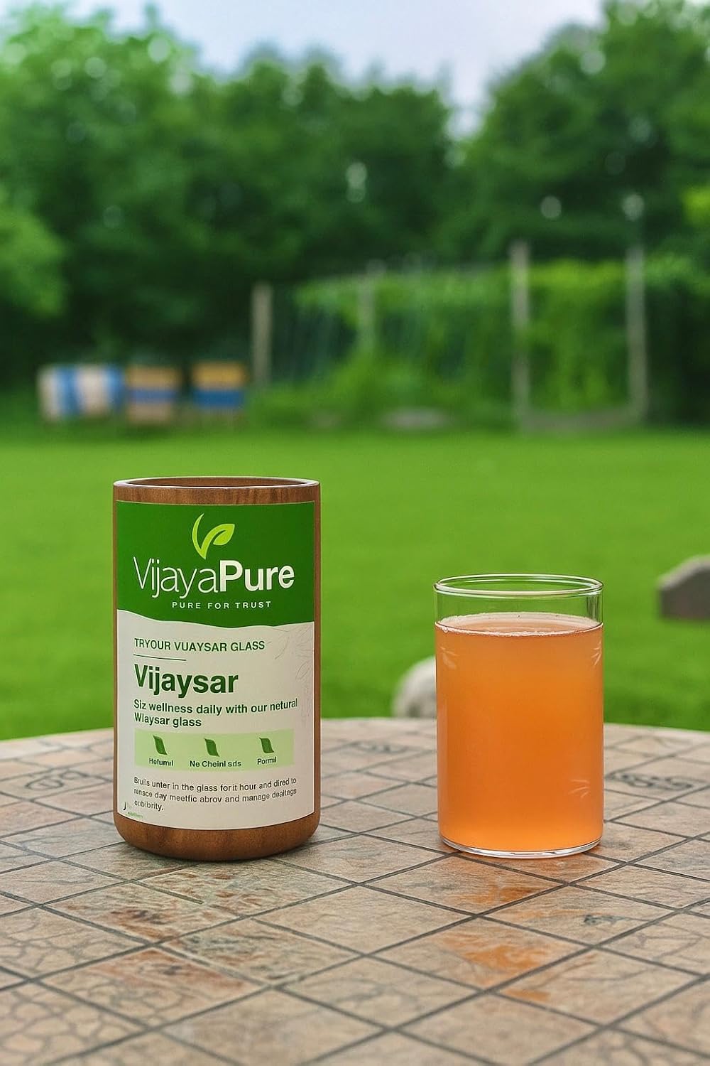 Vijaysar Glass Wooden Tumbler for Diabetes Control BUY 1 GET 2