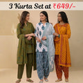 Pack Of 3 Farshi Salwar Kurta Set With Dupatta ( CKD_05)
