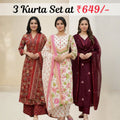 Pack Of 3 Kurta Summer Collection Set (CKS_02)