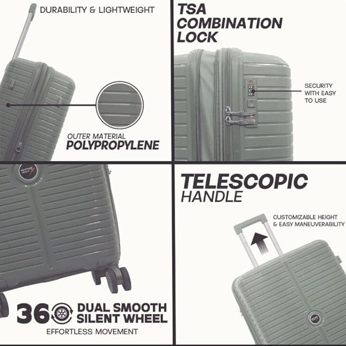 AMERICAN TRAVELLER 3 Pc Set 55 Cms 65 Cms 75 Cms Small Medium Large Trolley Bags