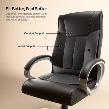 GREEN SOUL Kiev Orthopedic Office Chair | Ergonomic Design with Rocking Function | Leatherette Adjustable Arm Chair