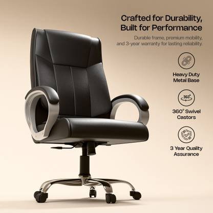 GREEN SOUL Kiev Orthopedic Office Chair | Ergonomic Design with Rocking Function | Leatherette Adjustable Arm Chair