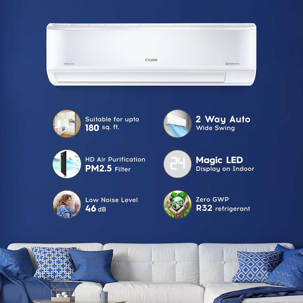 MarQ by Flipkart 2026 Model 1 Ton 3 Star 5-in-1 Convertible Split Inverter AC | Turbo Cool | Auto Clean | Wi-Fi Ready (Copy)