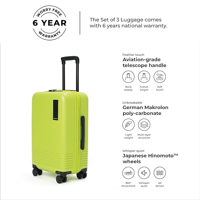 MOKOBARA Iconic Range Set Of 3 Luggage 58 Cm 69 Cm 79 Cm Hard Shell Trolley