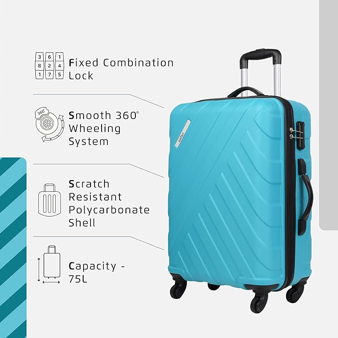 SAFARI RAY 55 Cms 67 Cms and 77 Cms Trolley Bags Hard Case Polycarbonate Set of 3