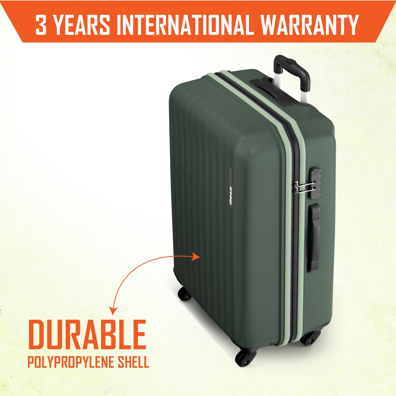 Safari Genius Alley Set of 3 (Cabin + Medium + Large) Trolley Bag Hard Luggage