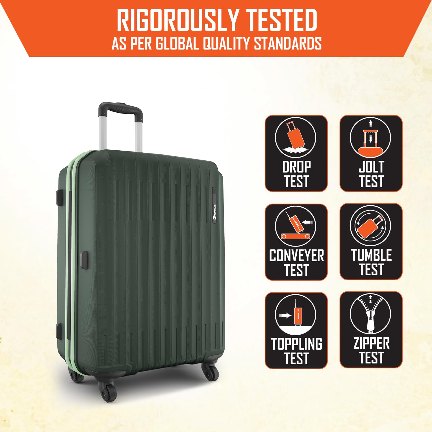 Safari Genius Alley Set of 3 (Cabin + Medium + Large) Trolley Bag Hard Luggage