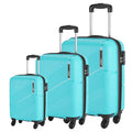 Safari Hard Trolley Bags Set of 3 (Small, Medium, Large) with Number Lock and 8 Wheels Cyan